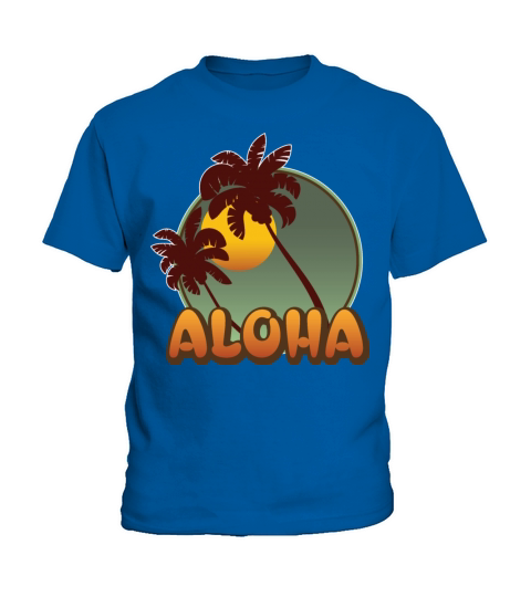Vintage Aloha Sunset with Palms Kids T-Shirt