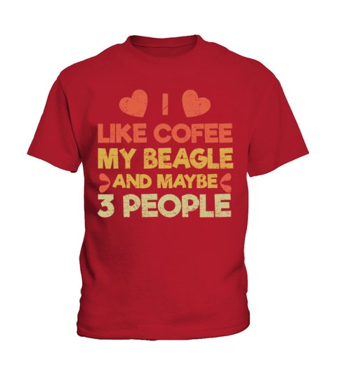 Vintage Pet Dog Like Coffee Love Beagle Kids T-Shirt