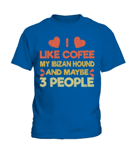 Vintage Pet Dog Like Coffee Love Ibizan Hound Kids T-Shirt