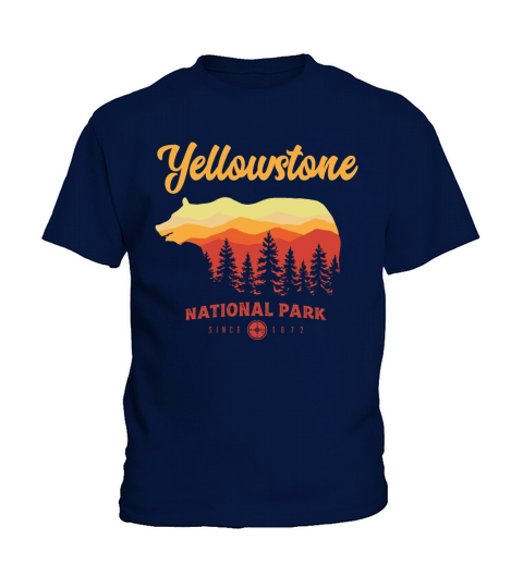 Yellowstone National Park Grizzly Bear Vintage Kids T-Shirt