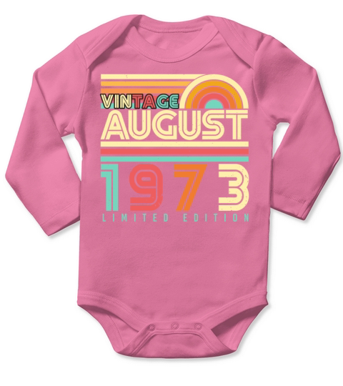 1973 In August Gift Idea Long Sleeve Baby One-Piece