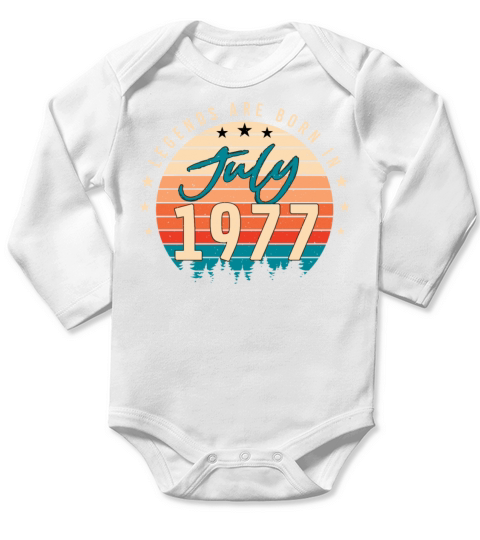 1977 July Vintage Long Sleeve Baby One-Piece