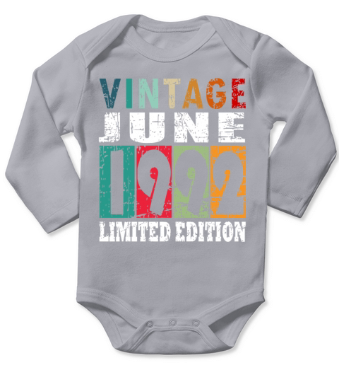 1992 vintage born in June gift Long Sleeve Baby One-Piece