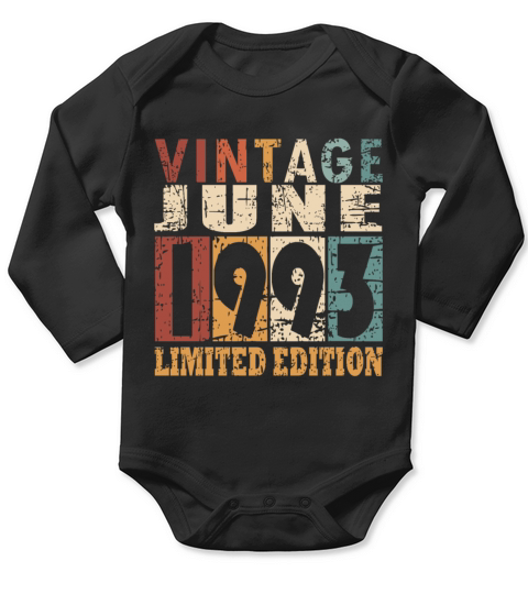1993 vintage born in June gift Long Sleeve Baby One-Piece