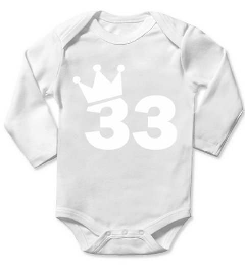 33rd Birthday Crown Long Sleeve Baby One-Piece
