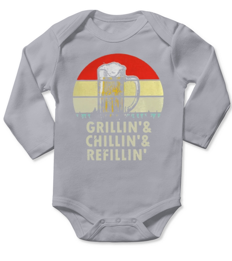 Beer Grillin’ Chillin’ Refilling’ vintage t-shirt Long Sleeve Baby One-Piece