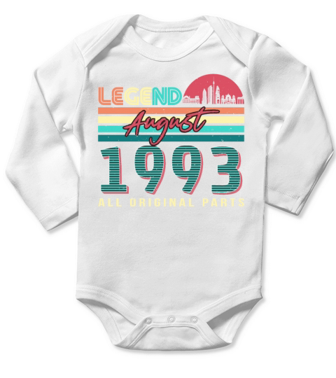 Born August 1993 Long Sleeve Baby One-Piece