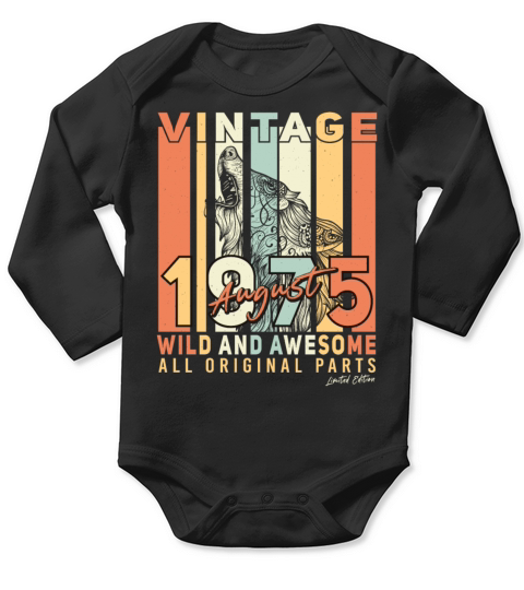 Building Year 1975 In August Long Sleeve Baby One-Piece