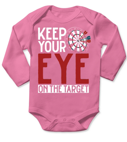 Darts Board Vintage Keep Your Eye Long Sleeve Baby One-Piece
