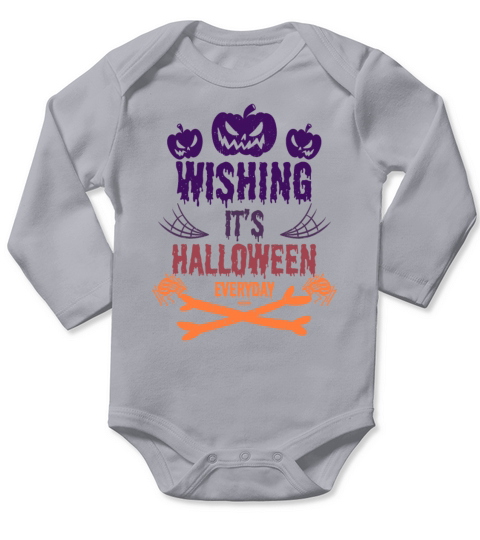 Every day Halloween Horror pumpkin with spider Long Sleeve Baby One-Piece