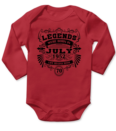 Funny Sayings for 50th Birthday July 1952 Vintage Long Sleeve Baby One-Piece
