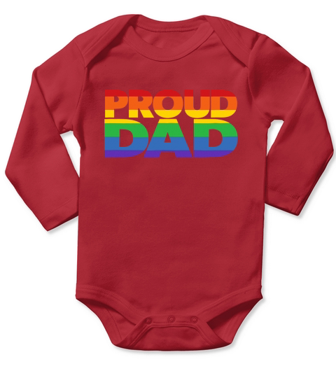 Gay Pride Proud Dad LGBT parent Long Sleeve Baby One-Piece