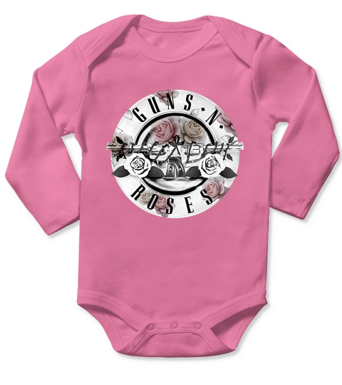 Guns N&#8217; Roses Floral Bullet Long Sleeve Baby One-Piece
