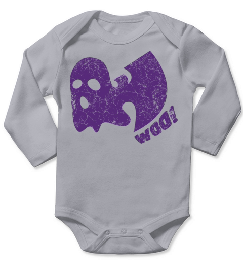 halloween ghost woo wutang dark purple Long Sleeve Baby One-Piece