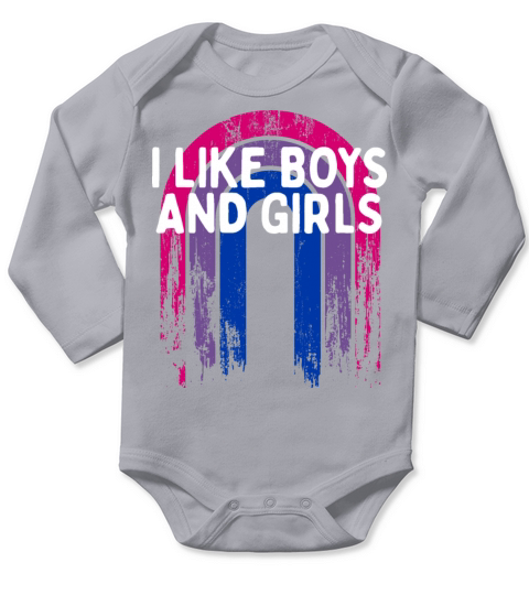 I Like Boys and Girls Bisexual LGBTQ Bi Pride Long Sleeve Baby One-Piece
