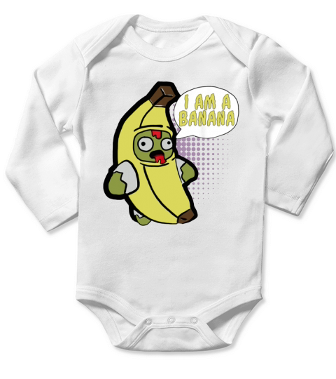 I’m A Banana Costume Funny Food Halloween Shirt Adults Kids Long Sleeve Baby One-Piece
