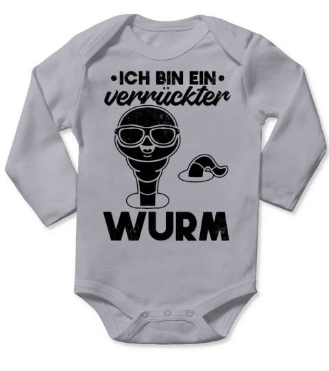 Im A Crazy Worm Cool Compost Worm With Sunglasses Long Sleeve Baby One-Piece