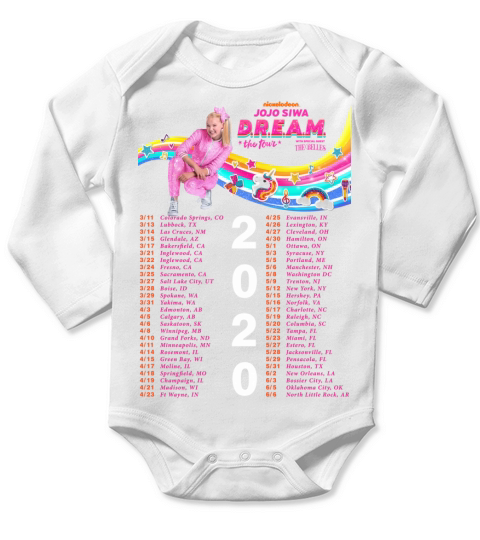Jojo Siwa Dream 2020 Dates Long Sleeve Baby One-Piece