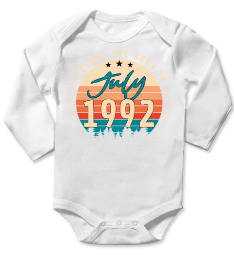 July 1992 On His 30th Birthday Long Sleeve Baby One-Piece