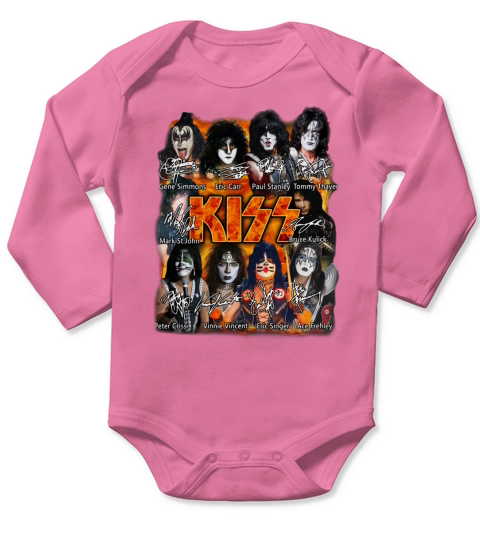 Kiss band Paul Stanley Eric Singer Tommy Thayer signatures shirt Long Sleeve Baby One-Piece