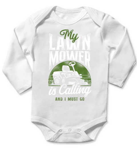 Lawn Mower Mowing Dad Father Long Sleeve Baby One-Piece