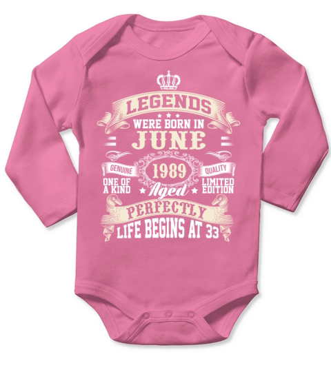 Legends Were Born In June Long Sleeve Baby One-Piece