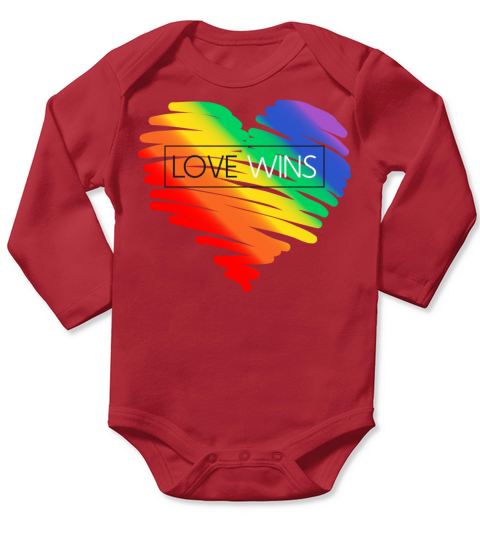 LGBT Rainbow Heart Love Wins Gay Lesbian Trans Bi Long Sleeve Baby One-Piece