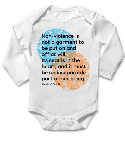 Mahatma Gandhi Non-Violence Quotes Long Sleeve Baby One-Piece