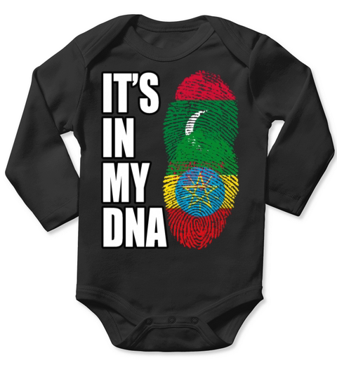 Maldivian And Ethiopian Mix Heritage DNA Flag Long Sleeve Baby One-Piece