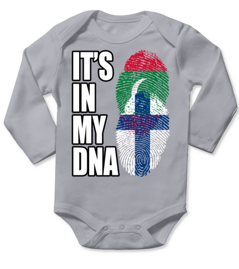 Maldivian And Finland Mix Heritage DNA Flag Long Sleeve Baby One-Piece