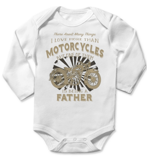 Motorcycle Father Shirt Funny Vintage Biker Dad T-Shirt Long Sleeve Baby One-Piece