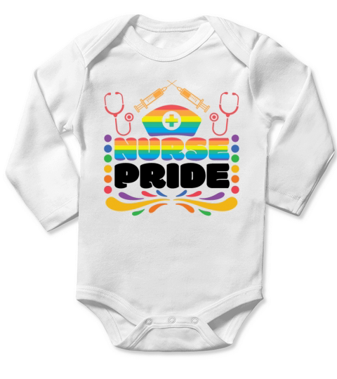 Nurse Pride Stethoscope Lesbian Gay LGBTQ Long Sleeve Baby One-Piece
