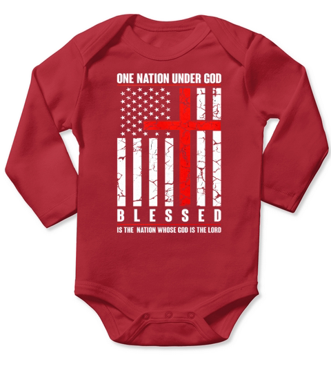 One Nation Under God Long Sleeve Baby One-Piece