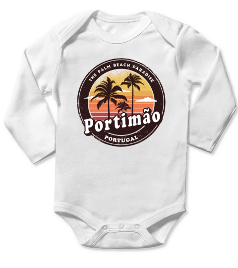 Portimao Portugal beach design Long Sleeve Baby One-Piece