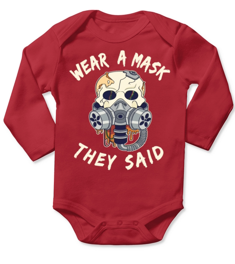 Skull Horror Gasmask gas mask gift Long Sleeve Baby One-Piece