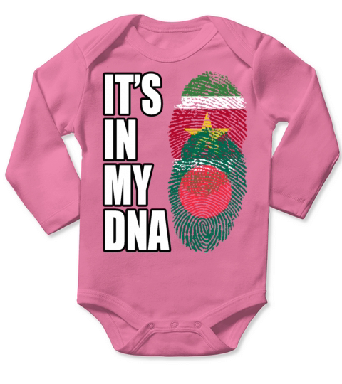 Surinamese And Bangladeshi Vintage Heritage DNA Fl Long Sleeve Baby One-Piece