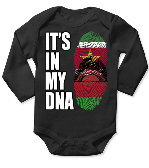 Surinamese And Malawian Vintage Heritage DNA Flag Long Sleeve Baby One-Piece