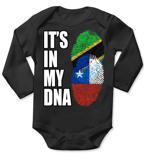Tanzanian And Chilean Vintage Heritage DNA Flag Long Sleeve Baby One-Piece