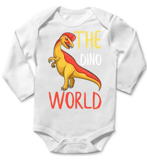 The dino world Long Sleeve Baby One-Piece