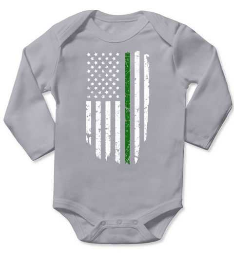 Thin Green Line American Flag Cool Military Support shirt Long Sleeve Baby One-Piece