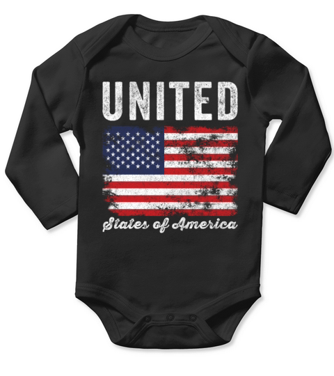 United States of America Flag Distressed Long Sleeve Baby One-Piece
