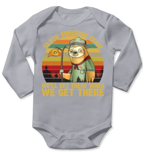 Vintage Sloth Scouting Team Long Sleeve Baby One-Piece