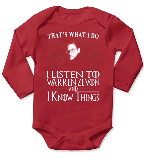 Warren Zevon I KNOW THINGS Long Sleeve Baby One-Piece