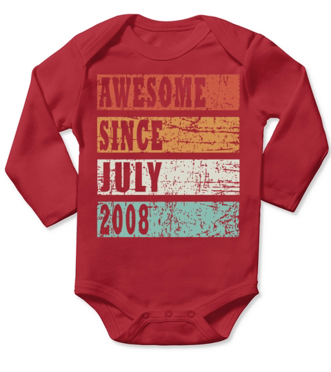 Year of construction 2008 July born gift idea Long Sleeve Baby One-Piece