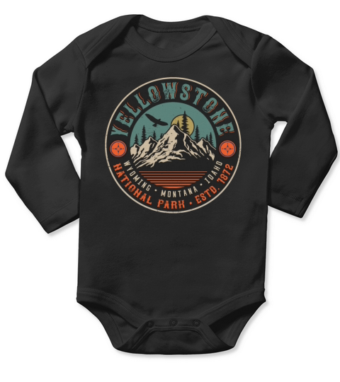 Yellowstone National Park Hiking Camping Long Sleeve Baby One-Piece