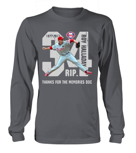 1977 2017 34 Roy Halladay Rip thanks for the Memories Doc Long sleeved Unisex