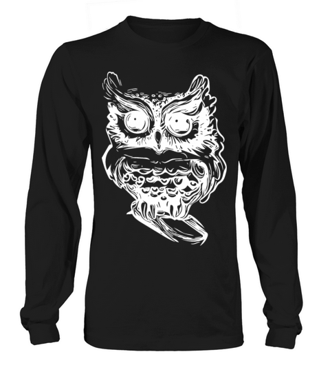 Cute Vintage Owl With Big Eyes Long sleeved Unisex