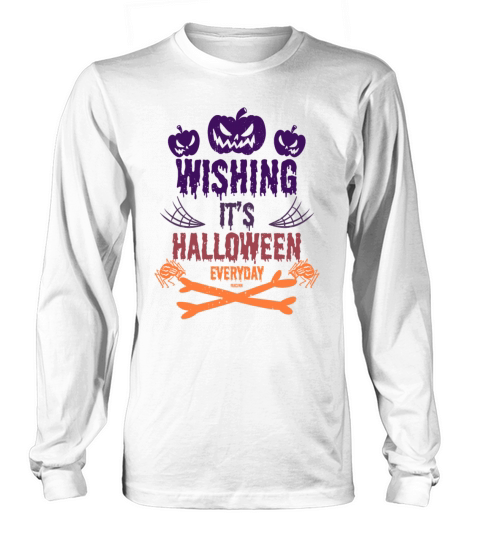 Every day Halloween Horror pumpkin with spider Long sleeved Unisex