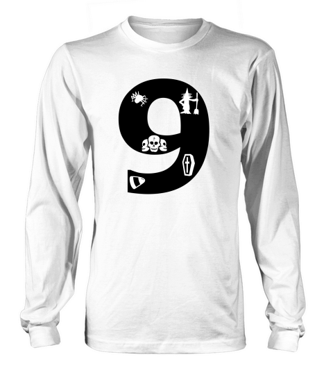 Halloween Alphabets Numbers Clipart 9 Long sleeved Unisex