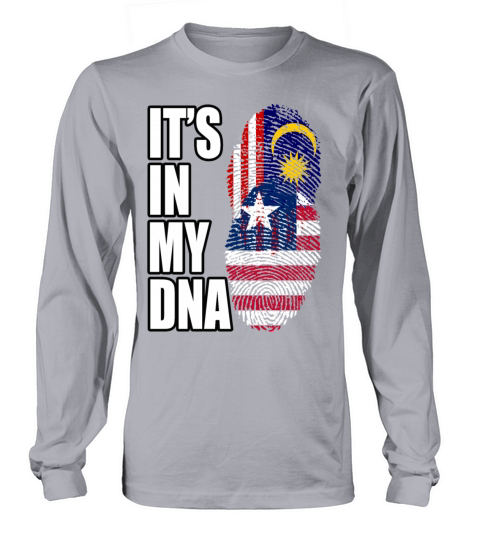 Malaysian And Liberian Mix Heritage DNA Flag Long sleeved Unisex